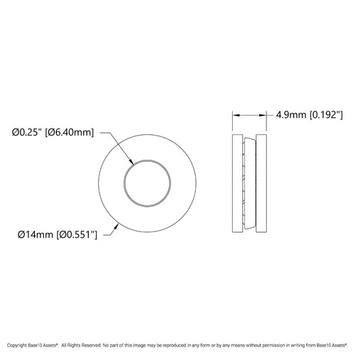 ServoCity 1/4" ID Thrust Ball Bearing (0.55" OD, 0.192" Thickness)