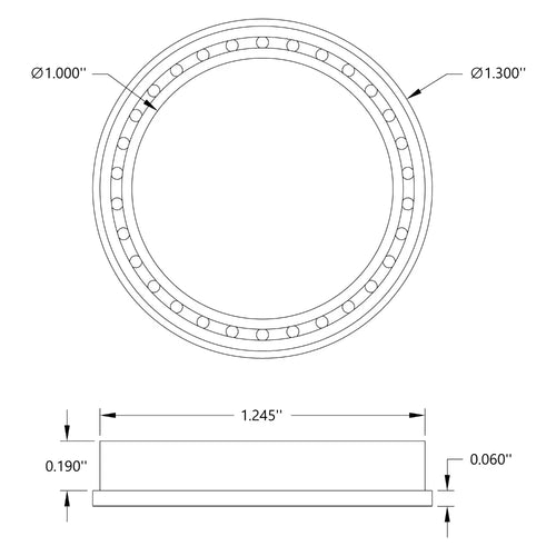 ServoCity 1" ID Flanged Ball Bearing (1 1/4" OD, 1/4" Thickness)