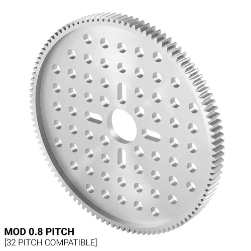 ServoCity 2302 Series Aluminum, MOD 0.8, Hub Mount Gear (14mm Bore, 108 Tooth)