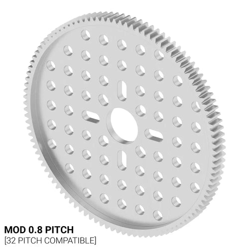ServoCity 2302 Series Aluminum, MOD 0.8, Hub Mount Gear (14mm Bore, 105 Tooth)
