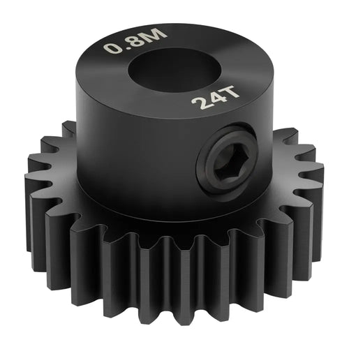 ServoCity 2303 Series Steel, MOD 0.8 Pinion Gear (1/4" Round Bore, 24 Tooth)