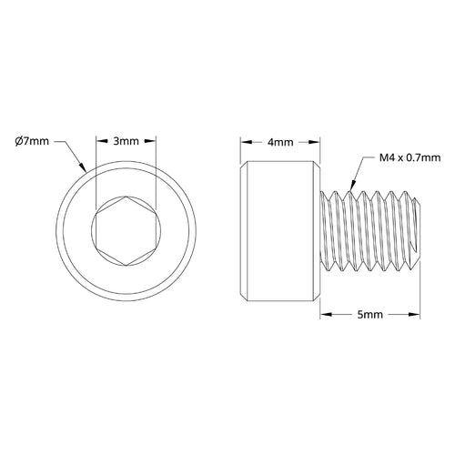 ServoCity 2800 Series Zinc-Plated Steel Socket Head Screw (M4 x 0.7mm, 5mm Length) - 25pk