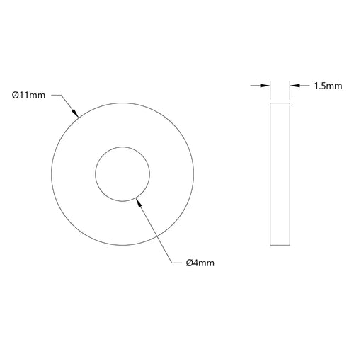 ServoCity 2801 Series Zinc-Plated Steel Washer (4mm ID x 11mm OD) - 25 Pack