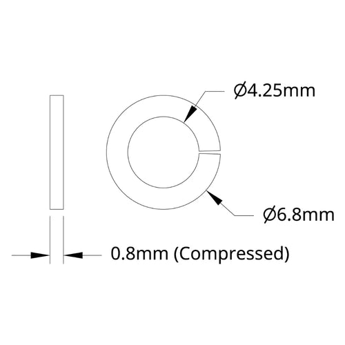 ServoCity 2809 Series Zinc-Plated Steel Split-Lock Washer (4mm ID x 7mm OD) - 25 Pack