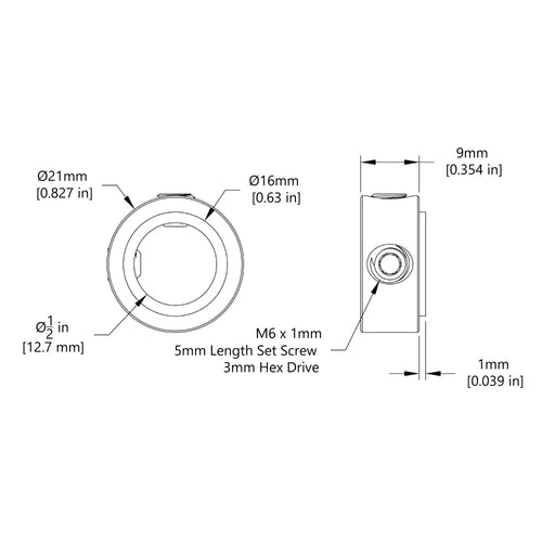 ServoCity 2920 Series Steel Set-Screw Collar (1/2" Bore) - 2 Pack