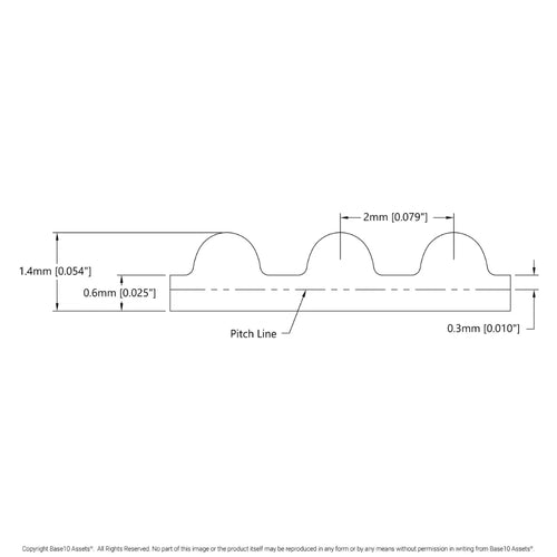 ServoCity 2mm Pitch GT2 Timing Belt (6mm Width, 408mm Pitch Length, 204 Tooth)