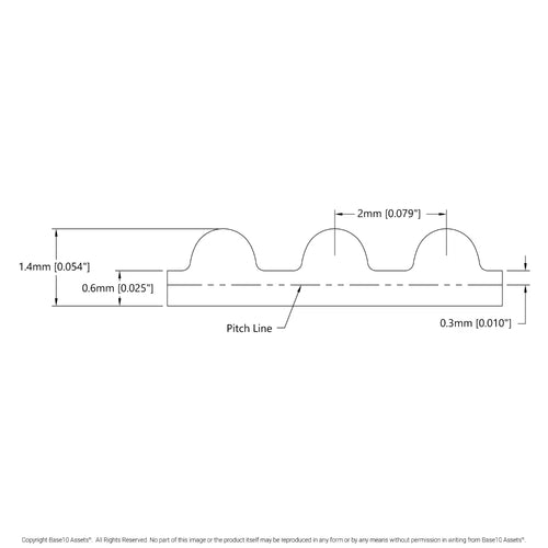 ServoCity 2mm Pitch GT2 Timing Belt (6mm Width, 88mm Pitch Length, 44 Tooth)