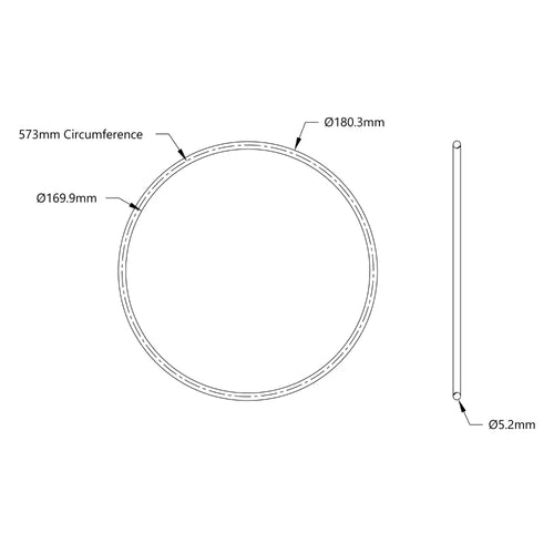 ServoCity 3405 Series Round Belt (5mm Cord Diameter, 573mm Circumference)