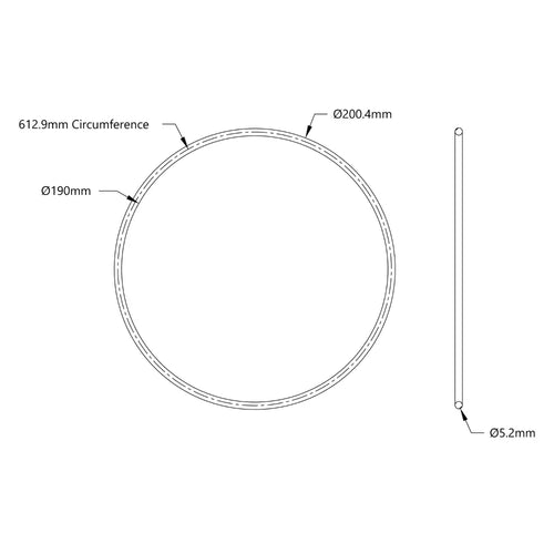 ServoCity 3405 Series Round Belt (5mm Cord Diameter, 613mm Circumference)