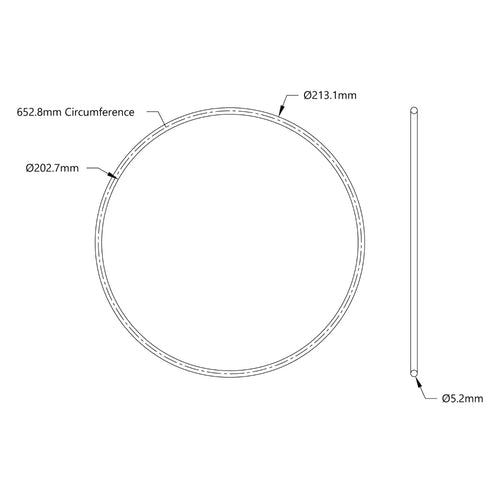 ServoCity 3405 Series Round Belt (5mm Cord Diameter, 653mm Circumference)