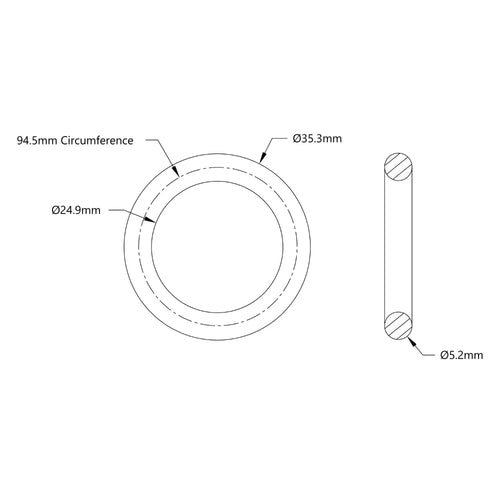 ServoCity 3405 Series Round Belt (5mm Cord Diameter, 95mm Circumference)