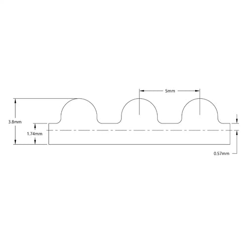ServoCity 3412 Series 5mm HTD Pitch Timing Belt (9mm Width, 470mm Pitch Length, 94 Tooth)