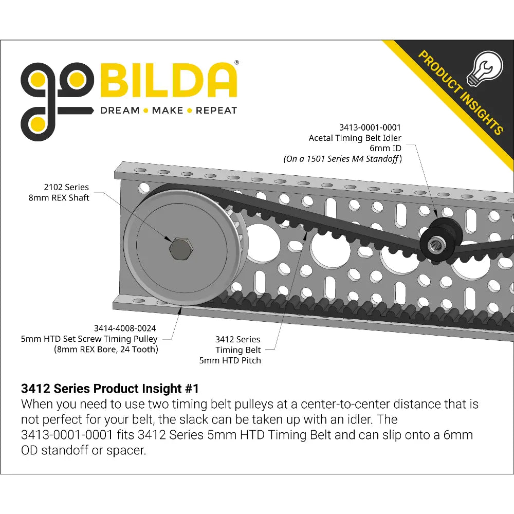 ServoCity 3412 Series 5mm HTD Pitch Timing Belt 9mm Width 370mm Pitch Length 74 Tooth RobotShop