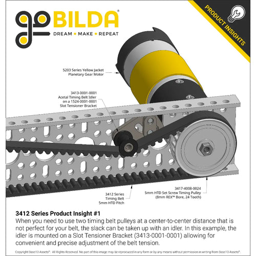 ServoCity 3412 Series 5mm HTD Pitch Timing Belt (9mm Width, 580mm Pitch Length, 116 Tooth)