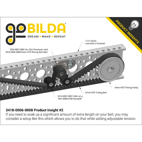 ServoCity 3418 Series 5mm HTD Pitch Timing Belt Idler Pulley (6mm Bore, 8 Tooth) - 2 Pack