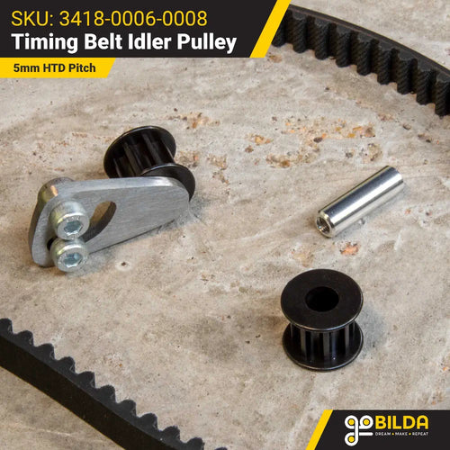 ServoCity 3418 Series 5mm HTD Pitch Timing Belt Idler Pulley (6mm Bore, 8 Tooth) - 2 Pack