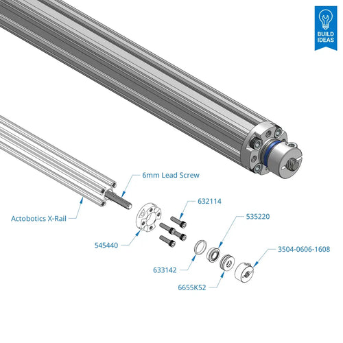 ServoCity 3504 Series Lead Screw Clamping Collar (6mm Lead, 6 Start, 16mm OD, 8mm Length)