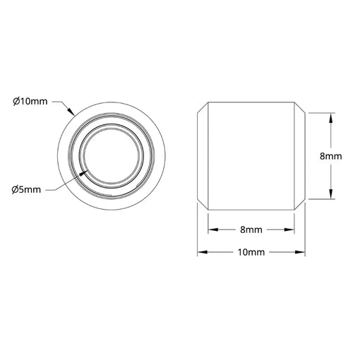 ServoCity 3600 Series V-Wheel (5mm Bore, 10mm OD, 10mm Width) - 2 Pack