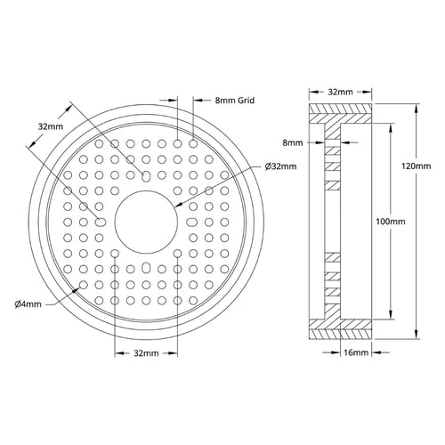 ServoCity 3601 Series Rhino Wheel (32mm Bore, 120mm Diameter)