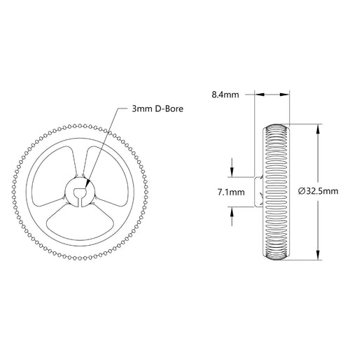 ServoCity 3602 Series Press-Fit Wheel (3mm D-Bore, 32mm Diameter) - 2 Pack