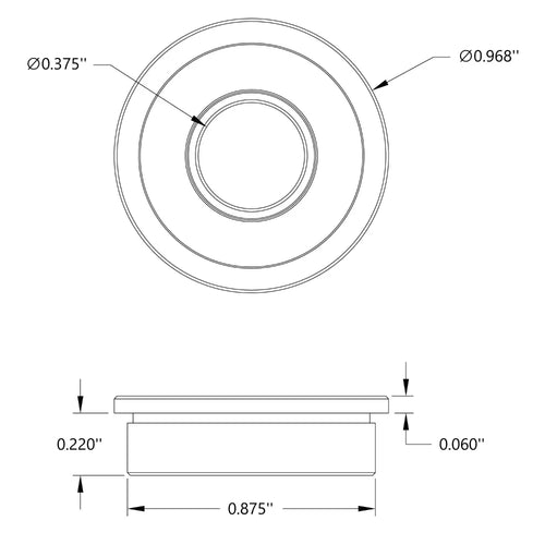 ServoCity 3/8" ID Flanged Ball Bearing (7/8" OD, 9/32" Thickness) - 2 Pack