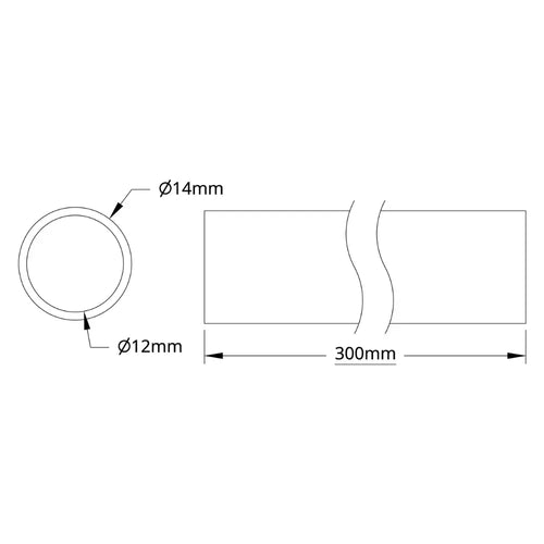 ServoCity 4100 Series Aluminum Tube (12mm ID x 14mm OD, 300mm Length)