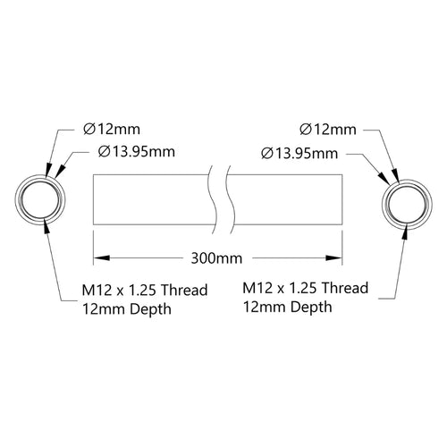 ServoCity 4101 Series Aluminum Tube for Lead Screw Nut (10mm ID x 14mm OD, 300mm L)