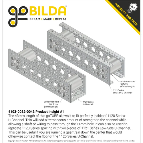 ServoCity 4103 Series goTUBE (43mm Length)