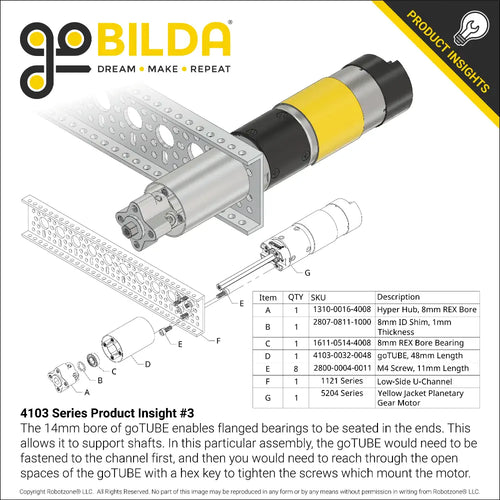 ServoCity 4103 Series goTUBE (43mm Length)