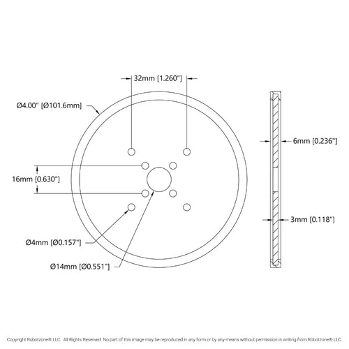 ServoCity 4" Acrylic Disc Wheel (Clear) - 2 Pack