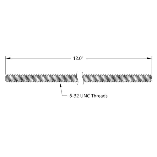 ServoCity 6-32 UNC Threaded Rod (12" Length)