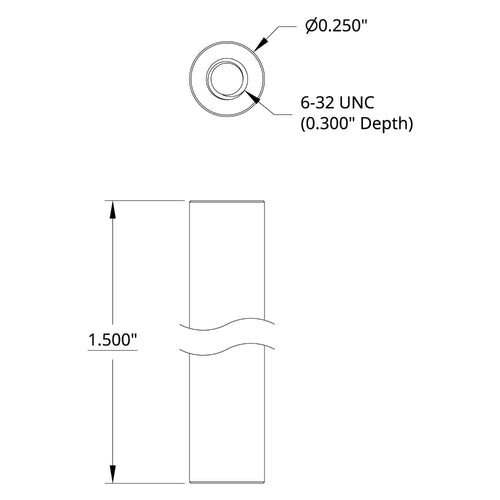 ServoCity 6-32 UNC Standoff (1/4" OD, 1-1/2" Length) - 4 Pack