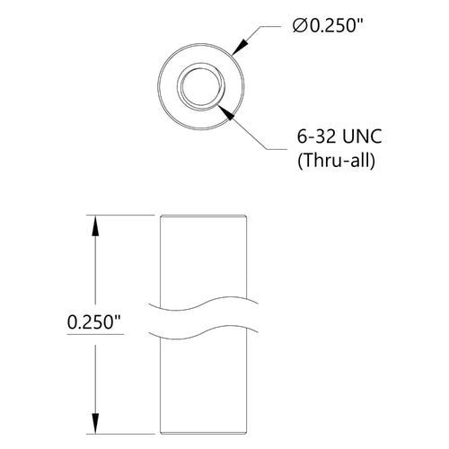 ServoCity 6-32 UNC Standoff (1/4" OD, 1/4" Length) - 4 Pack