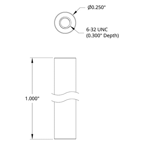 ServoCity 6-32 UNC Standoff (1/4" OD, 1" Length) - 4 Pack