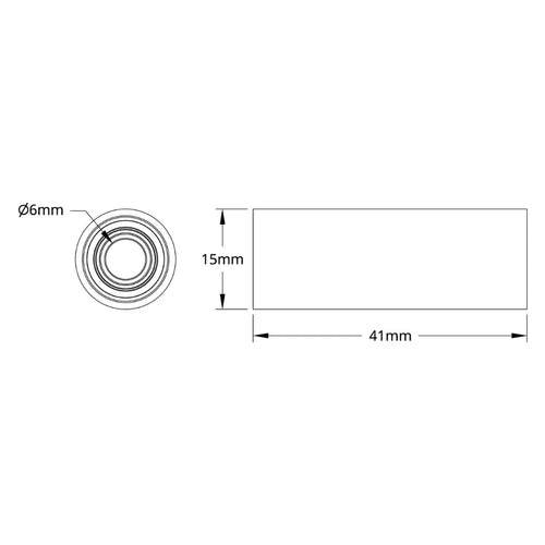 ServoCity 6mm Bore Dual Bearing Idler Roller (15mm OD, 41mm Length)