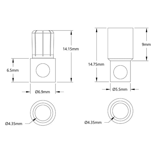 ServoCity 6mm Bullet Connector Pack (Male x 2, Female x 2)