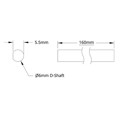 ServoCity 6mm D-Shaft (160mm Length)