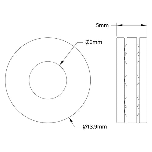 ServoCity 6mm ID Thrust Ball Bearing (14mm OD, 5mm Thickness)
