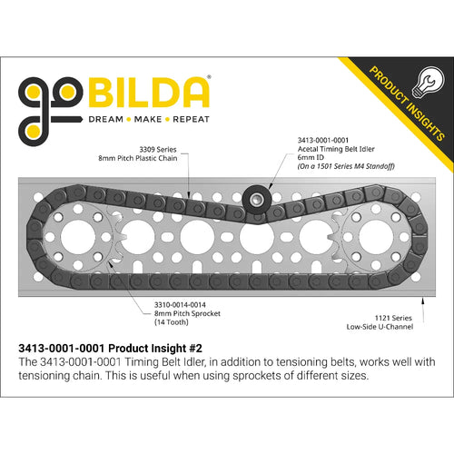 ServoCity Acetal Timing Belt Idler (6mm ID x 12mm OD, 12mm Width, 1-1) - 2 Pack