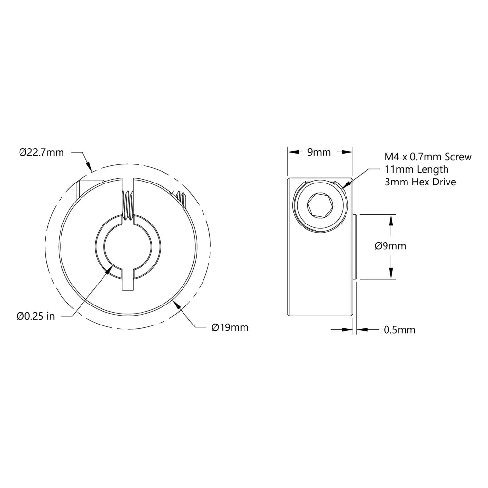 ServoCity Clamping Collar (1/4" Bore)