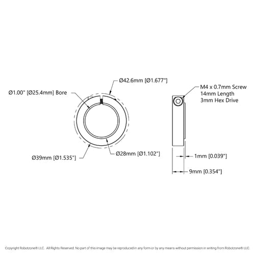 ServoCity Aluminum Clamping Collar (1" Bore)