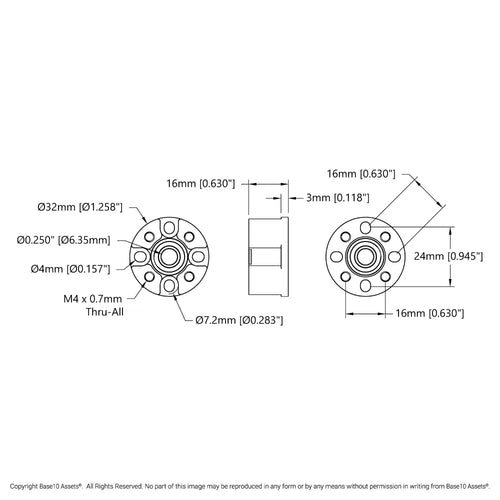 ServoCity Dual-Bearing Pillow Block (1/4" Bore)