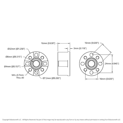 ServoCity Dual-Bearing Pillow Block (8mm Bore)