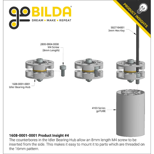 ServoCity Idler Bearing-Hub (32mm OD, 16mm Height)