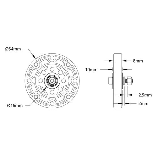 ServoCity Idler Wheel Kit for 2400 Series Tracks (1-1) - 2 Pack