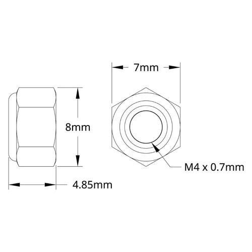 ServoCity M4 x 0.7mm Nylock Nut (25 Pack)