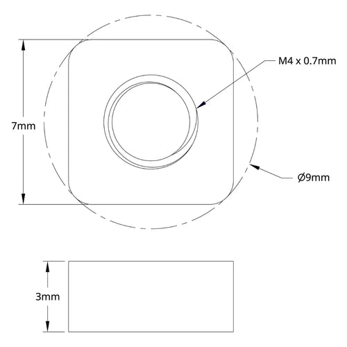 ServoCity M4 x 0.7mm Square Nut - 24 Pack