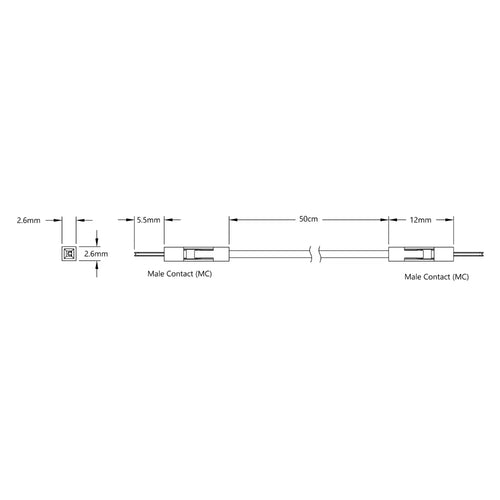 ServoCity Male to Male Jumper Wire (Multicolor, 50Cm Length) - 40 Pack