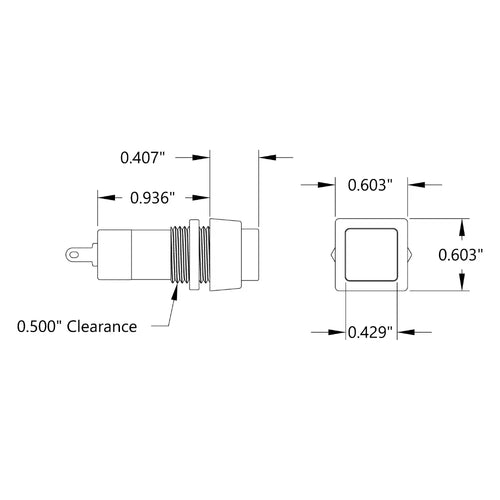ServoCity Momentary SPST Square Push Button Switch (Red)
