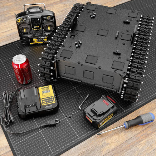 ServoCity Overlander-T All-Terrain Robot Platform (25lb Payload, 3.8Mph) w/ Battery & Charger